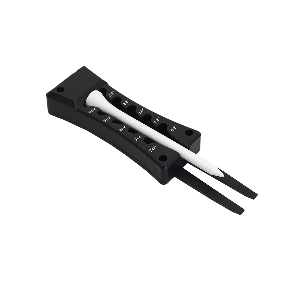 Golf Equipment Holder - Schwarzes 3-in-1 Golfwerkzeug mit Einstellbarer Teehöhe,